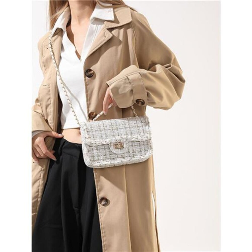 Tweed Flap Crossbody Bag - Picture 3 of 5